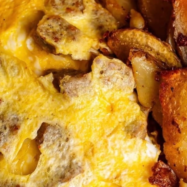 SAUSAGE OMELETTE.