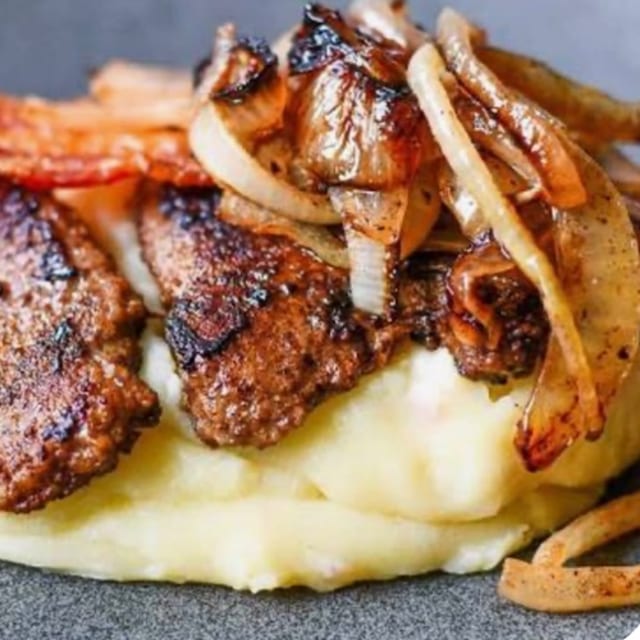 LIVER WITH BACON & ONIONS.