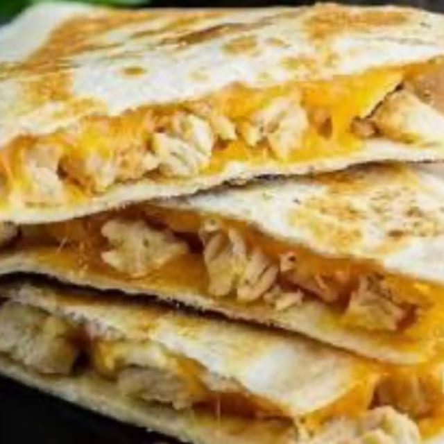 CHICKEN CHEESE QUESADILLA.